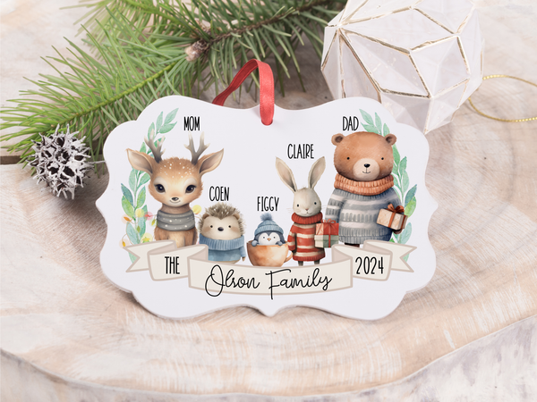Ornament - "Woodland Animal Family"