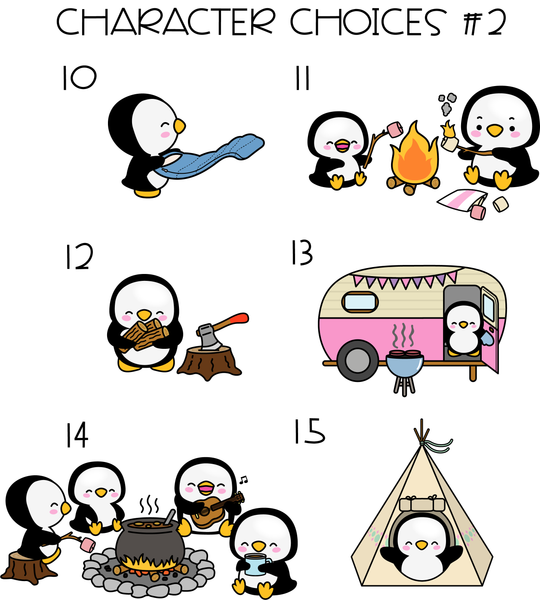 Ornament - "Camping Penguin Family"