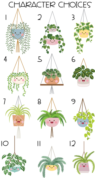 Ornament - "Hanging Plant Family"