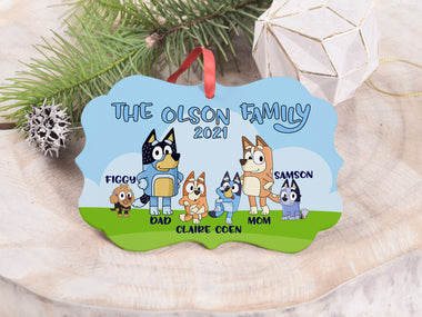 Ornament - "Blue Heeler Puppy Family"
