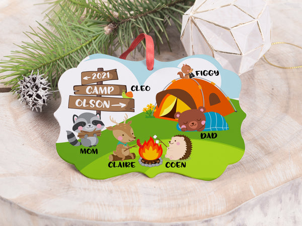 Ornament - "Camping Animal Family"