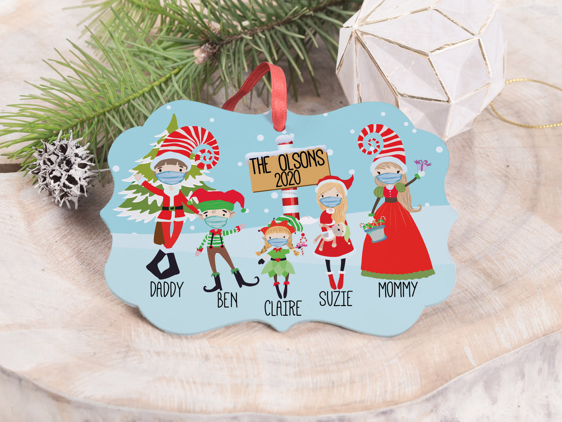 Ornament - "Christmas Elves Family"