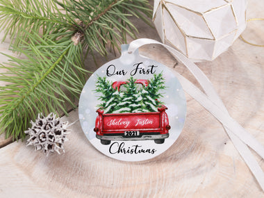 Ornament - "Our First Christmas Red Truck"