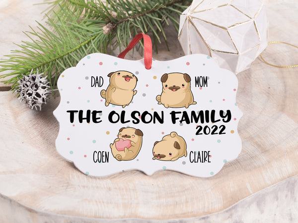 Ornament - "Pug Family"