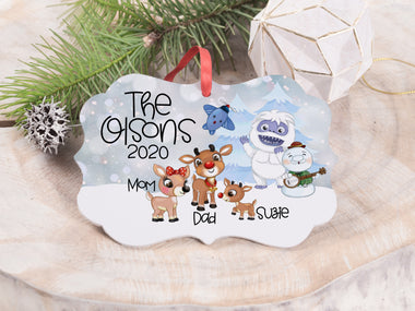 Ornament - "Red Nosed Reindeer Family"