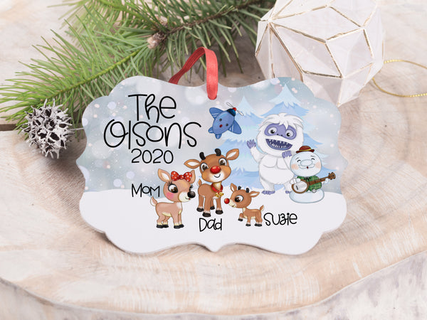 Ornament - "Red Nosed Reindeer Family"
