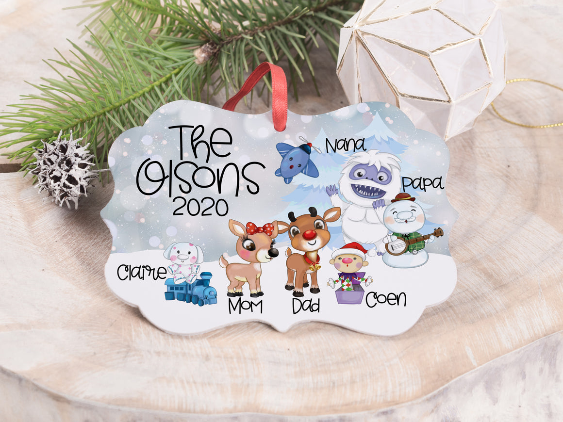 Ornament - "Red Nosed Reindeer Family"