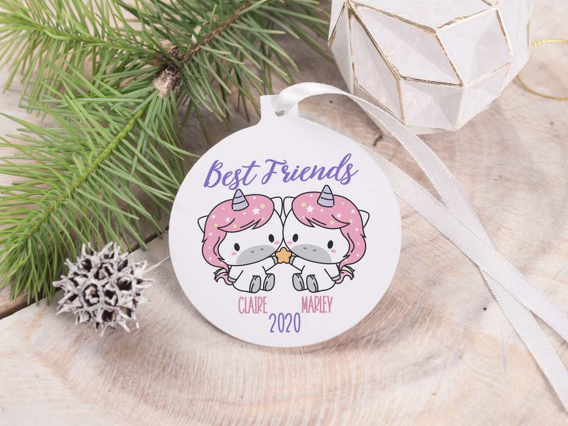 Ornament - "Unicorn Best Friends"