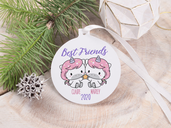 Ornament - "Unicorn Best Friends"