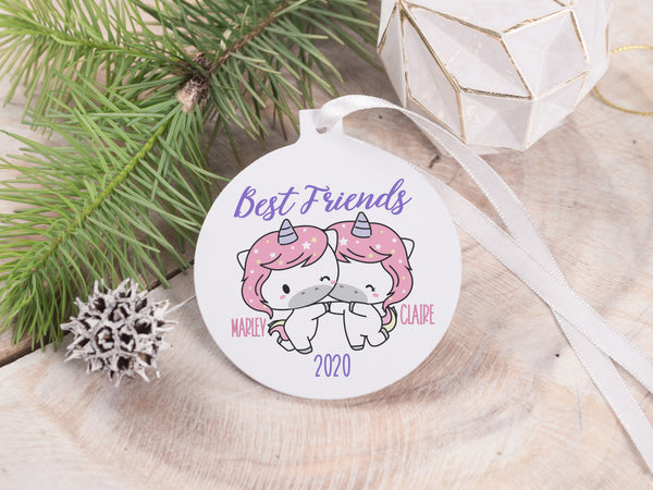 Ornament - "Unicorn Best Friends"