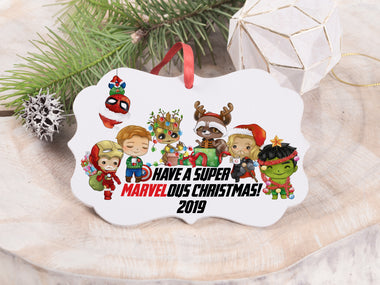 Ornament - "Have a Super MARVELous Christmas Superheroes"