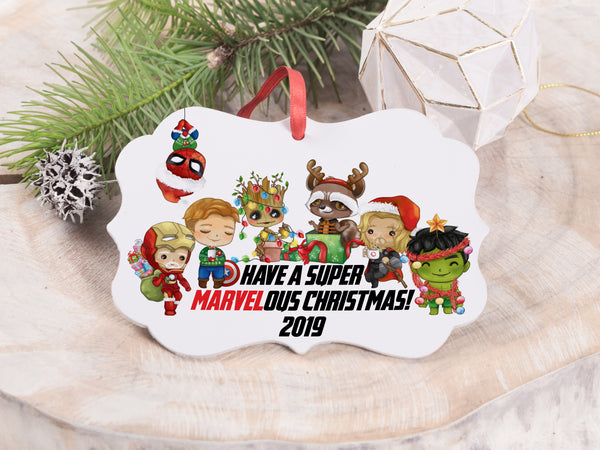 Ornament - "Have a Super MARVELous Christmas Superheroes"
