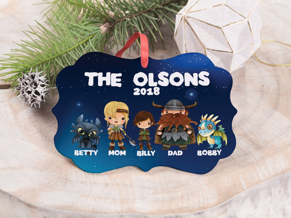 Ornament - "How to Train Your Dragon Family"