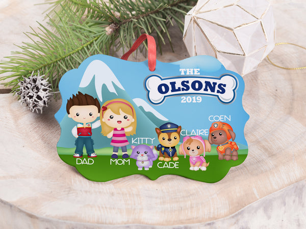 Ornament - "Rescue Pups Family"
